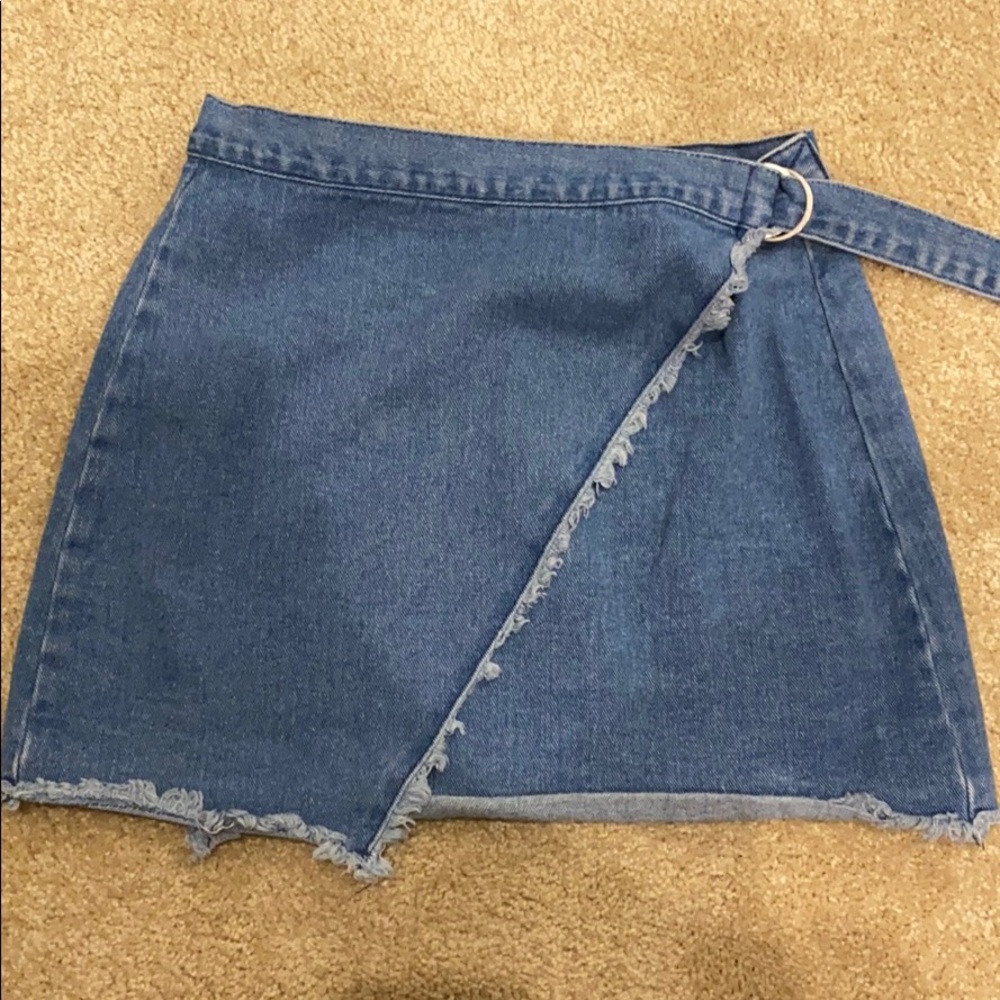 Jean wrap skirt